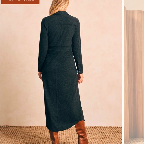 Faherty Legend Sweater Maxi Dress. Black. Size Small. - Picture 2 of 6